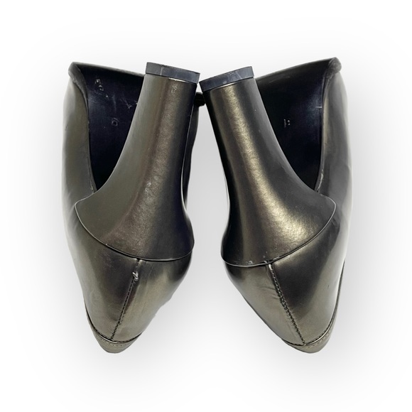 Vintage: Pancaldi ❁ Italian Leather Heeled Loafers ❁ Metallic Gunmetal ❁ 6M ❁ - Picture 13 of 16